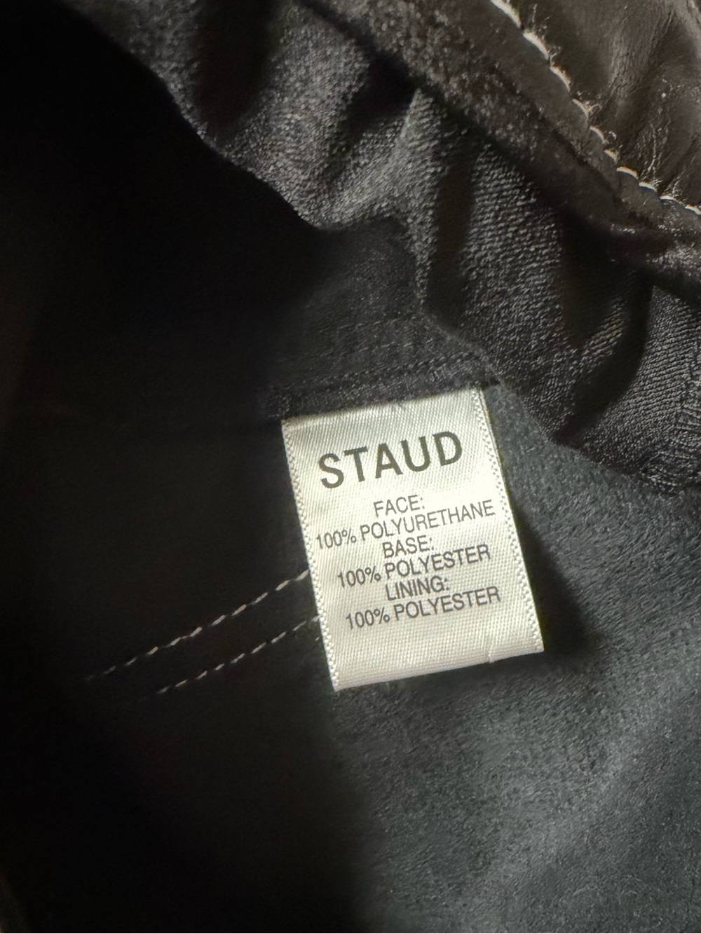 Staud Faux Leather Jeans w Contrast Stitching Size 0 - Picture 7 of 8